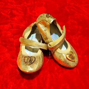 Stuart Weitzman Rose Ballet Baby Champagne Foil Ballerina Flats Size 6